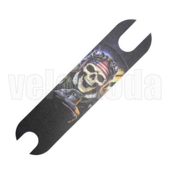 Коврик ПВХ + наждачка на клейкой основе для электросамоката Xiaomi Mijia M365, 1S (Череп)