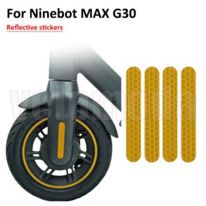 Комплект светоотражающих наклеек для Ninebot G30 Max 4 шт (Желтый) Комплект светоотражающих наклеек для Ninebot G30 Max 4 шт (Желтый)