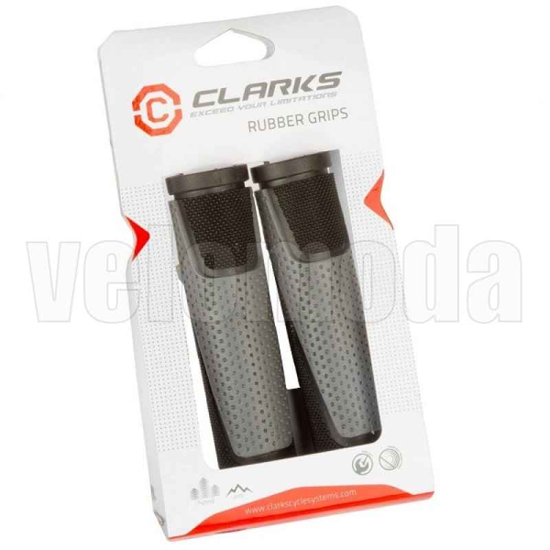 Ручки резиновые Clarks CLG305 130 мм, 2-ух компонент (Черный-серый)