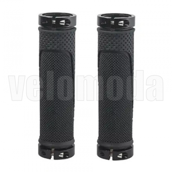 Грипсы резиновые HL-G308 130 мм, металл зажимы (Черный)