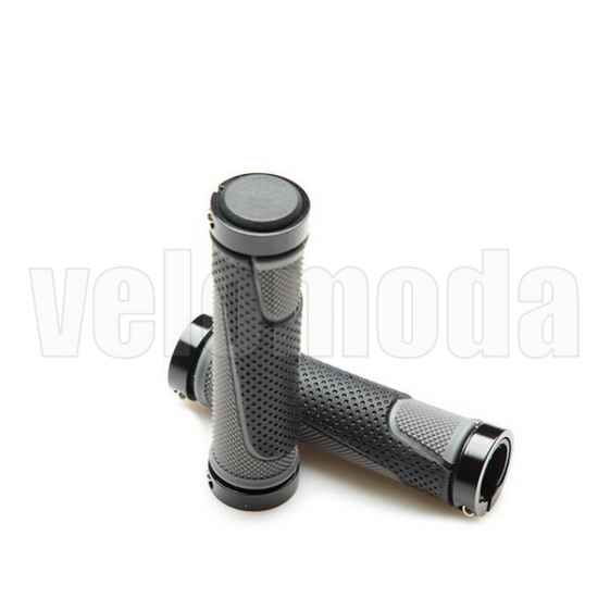 Грипсы резиновые HL-G308 130 мм, металл зажимы (Черный-серый)