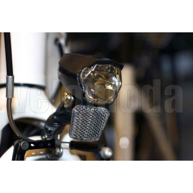 Велофара передняя 2K под динамку, датчик сумерек, стояночный свет