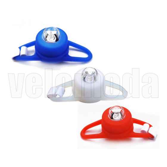 Маячок для велосипеда 2шт Лягушка силиконовый (синий/красный/белый)