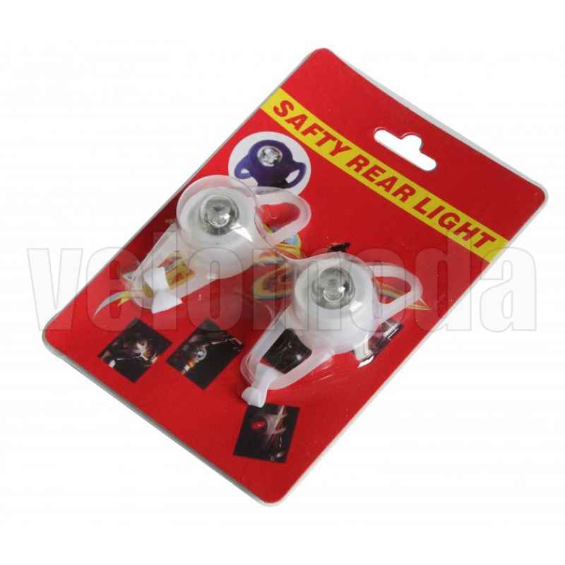 Маячок для велосипеда 2шт Лягушка силиконовый (синий/красный/белый)