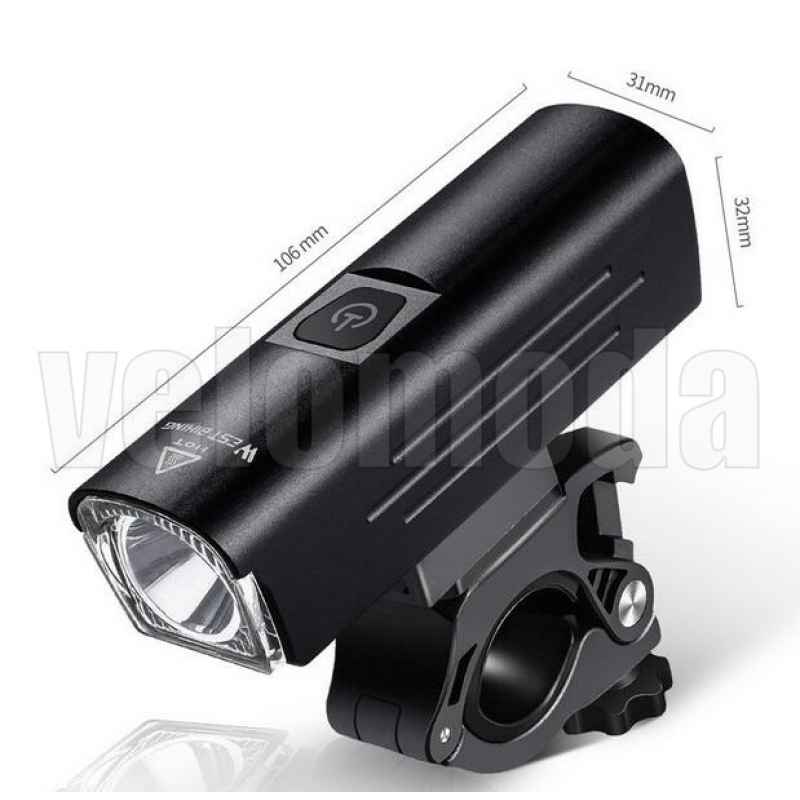 Фонарь велосипедный QB105 1300lm, 4500mAh (чёрный)
