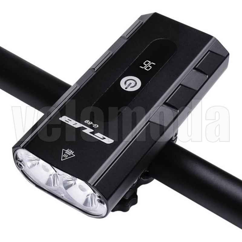 Фонарь велосипедный с дисплеем G-69, 800lm, 4000mAh (чёрный)