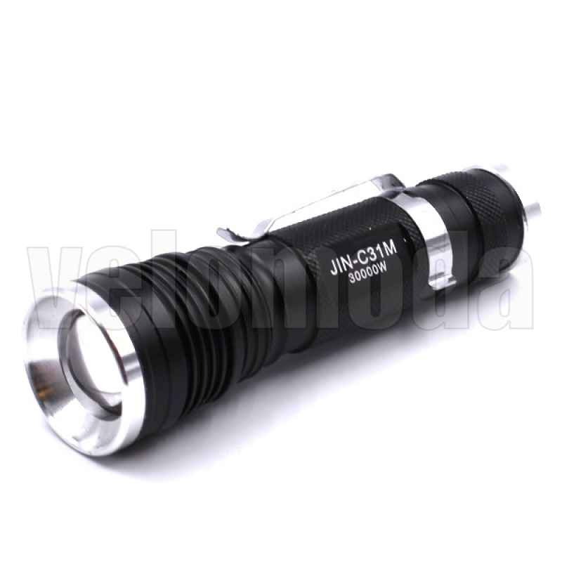 Фонарь JIN-C31M 180 Lm, с фокусировкой + аккум 18650 + зарядное Фонарь JIN-C31M 180 Lm, с фокусировкой + аккум 18650 + зарядное