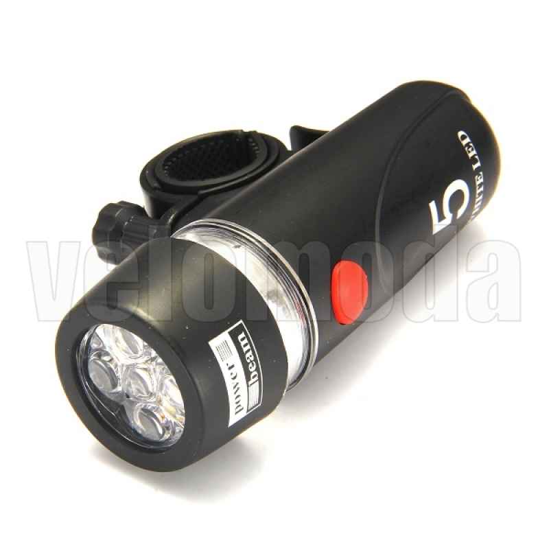 Передний фонарь 5 led + задний маяк + крепления
