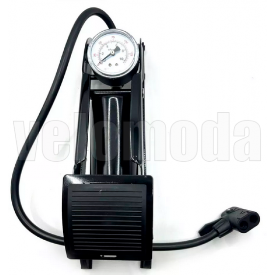 Насос ножной FP-9801 с манометром, стальной, Presta/Schrader