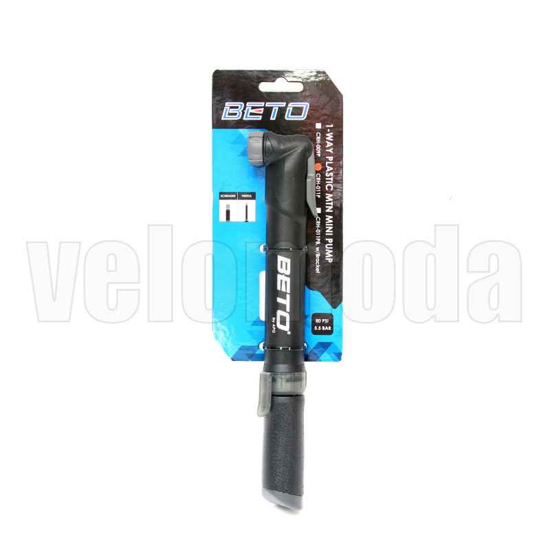 Велосипедный насос BETO CRH-011P пластиковый 5,5 Bar (Черный)