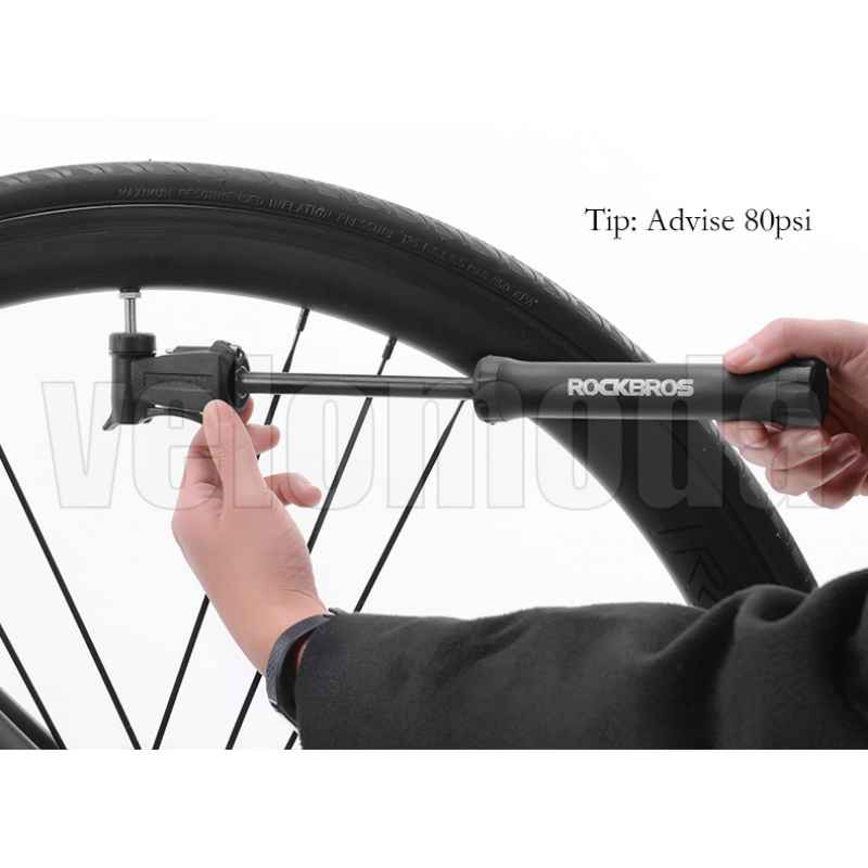 Велосипедный насос Rockbros 1701 двухходовой с иглой для мяча и креплением