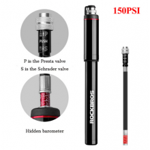 Велосипедный насос со шлангом, алюминиевый RockBros SMART-B (Чёрный) Велосипедный насос со шлангом, алюминиевый RockBros SMART-B (Чёрный)