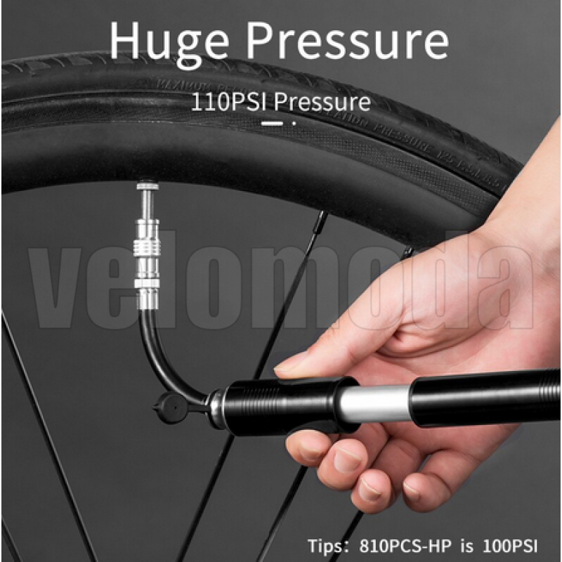 Велосипедный насос со шлангом, алюминиевый RockBros HQ-52BK