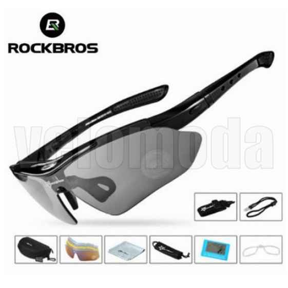 Очки велосипедные RockBros 10001 с диоптриями UV400 Polarized (черные)