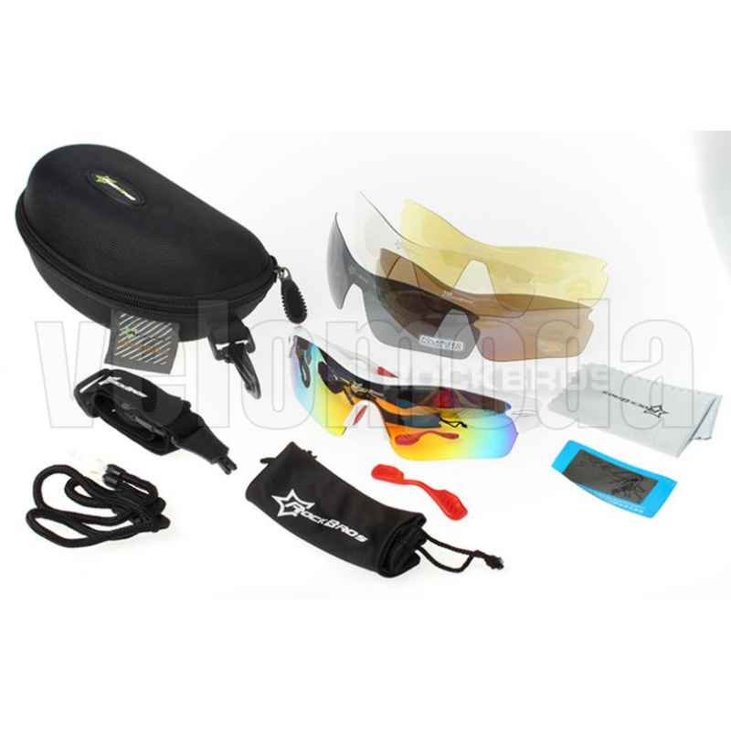 Очки велосипедные RockBros 10004 с диоптриями UV400 Polarized (черные-бордовые)