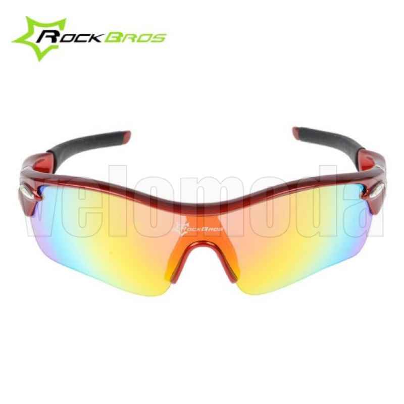 Очки велосипедные RockBros 10004 с диоптриями UV400 Polarized (черные-бордовые)