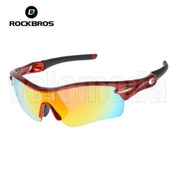 Очки велосипедные RockBros 10006 с диоптриями UV400 Polarized (бордовые)