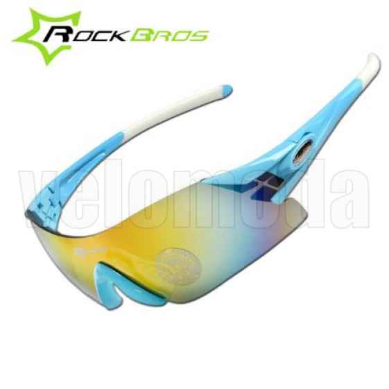 Очки велосипедные RockBros RB-10024 UV-400 (голубой с белым)