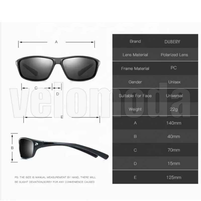 Очки DUBERY D135-09 Polarized, UV400, фотохромные (Чёрные)