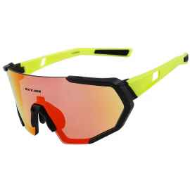 Очки велосипедные RockBros 10006 с диоптриями UV400 Polarized (бордовые)