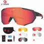 Очки велосипедные X-TIGER JPC02-5P фотохромные, поляризация UV-400 (Чёрно-красные)