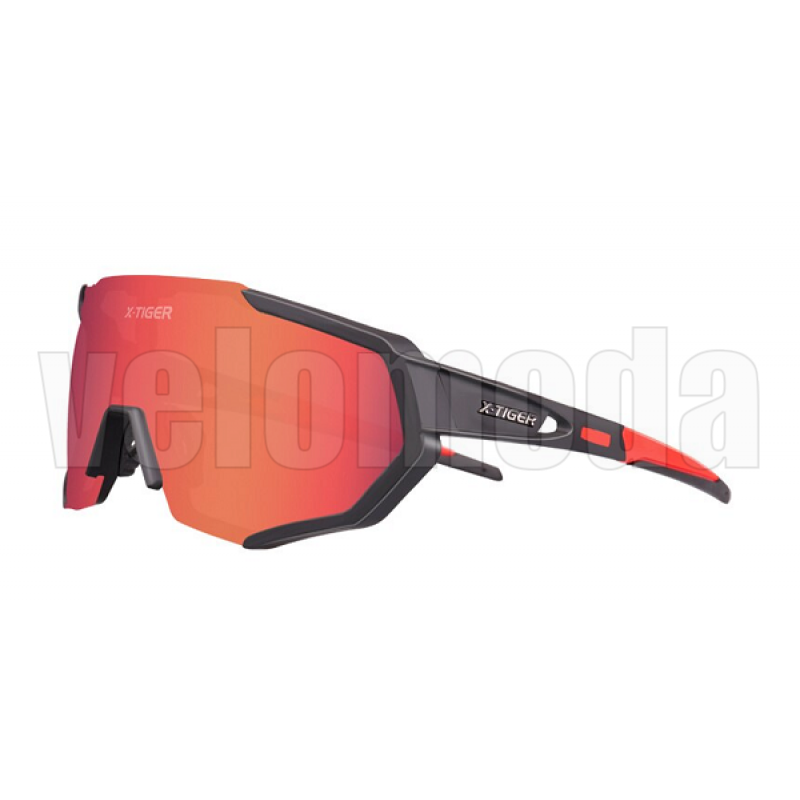 Очки велосипедные X-TIGER JPC02-5P фотохромные, поляризация UV-400 (Чёрно-красные)