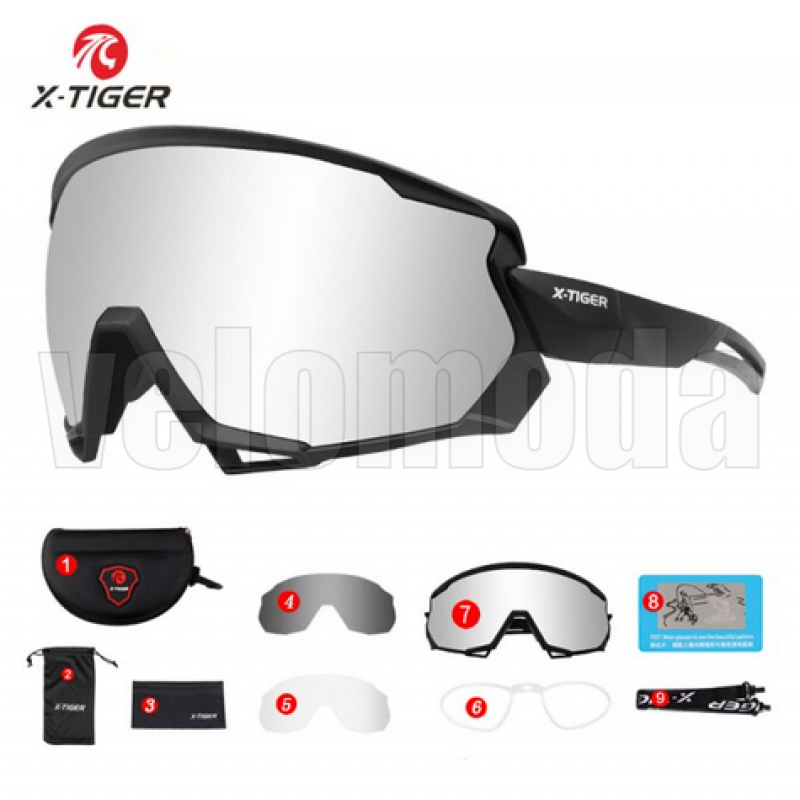 Очки велосипедные X-TIGER JPC10-3 поляризация, UV-400 (Чёрные)
