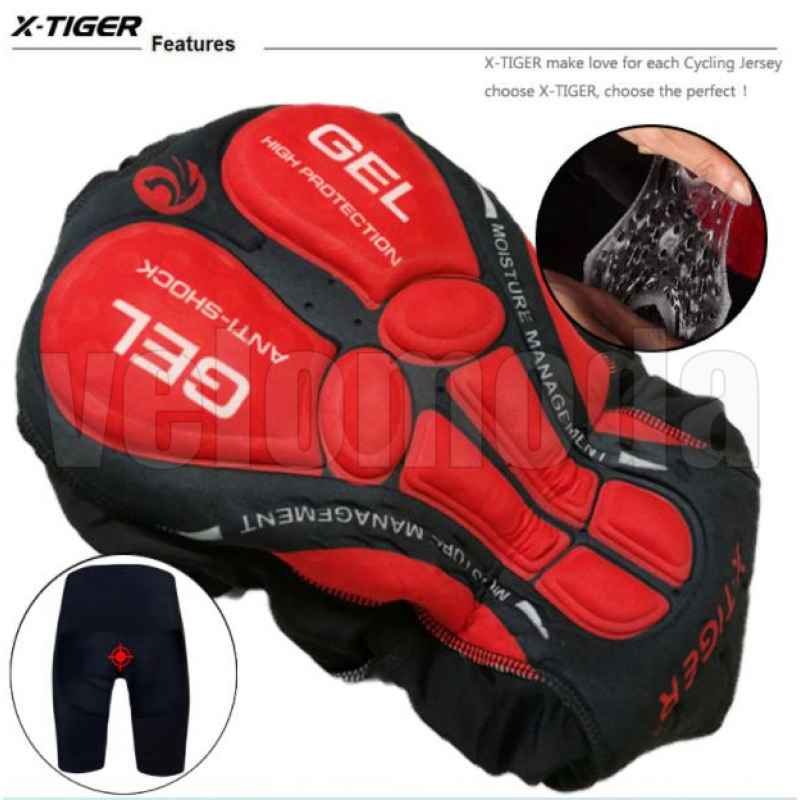 Велошорты с гелевым памперсом мужские X-Tiger DK504 размер XXL (Зеленый)