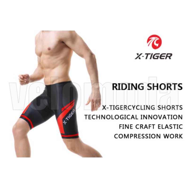 Велошорты X-Tiger DK501 4XL с гелевым памперсом мужские (Красный)