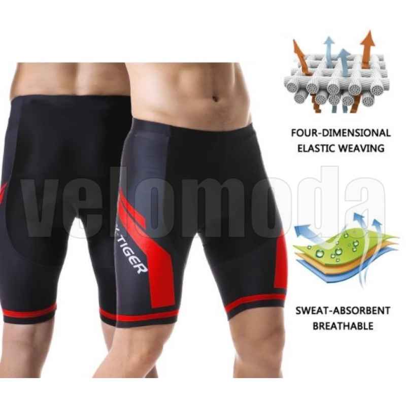 Велошорты X-Tiger DK501 4XL с гелевым памперсом мужские (Красный)