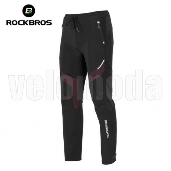 Велосипедные утеплённые спортивные штаны ROCKBROS YPK1007R L (Чёрно-красные)