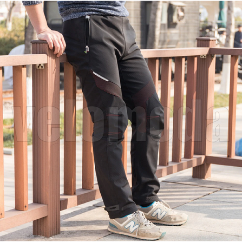 Велосипедные утеплённые спортивные штаны ROCKBROS YPK1007R L (Чёрно-красные)
