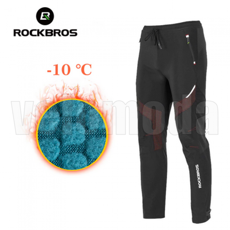 Велосипедные утеплённые спортивные штаны ROCKBROS YPK1007R L (Чёрно-красные)