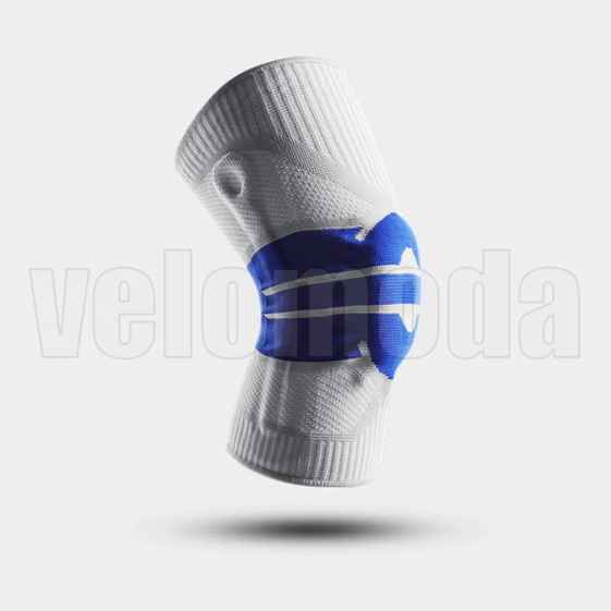 Компрессионный наколенник с поддержкой боли в колене для велоспорта, бега, фитнеса AB058 (серый-синий)