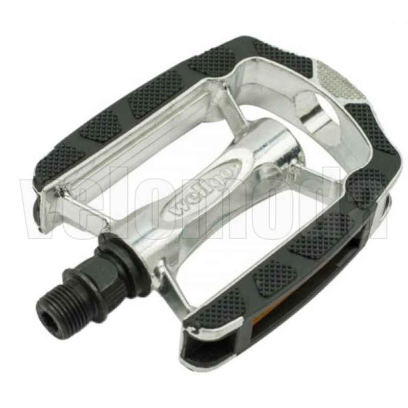 Педали Wellgo C169 алюминий+кратон, шариковые подшипники (Серебро)