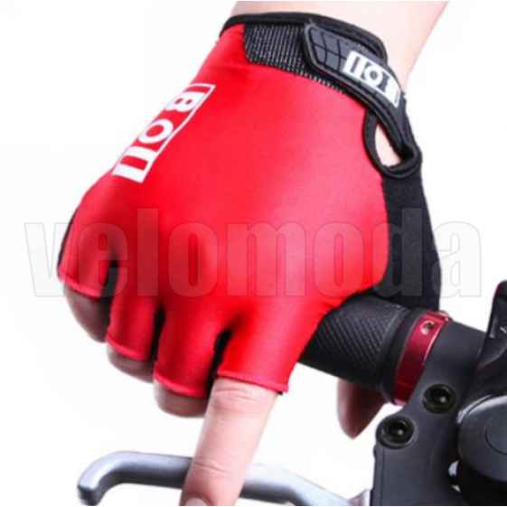 Велоперчатки BOI 41914 с поролоновыми вставками дышащие (Красный)