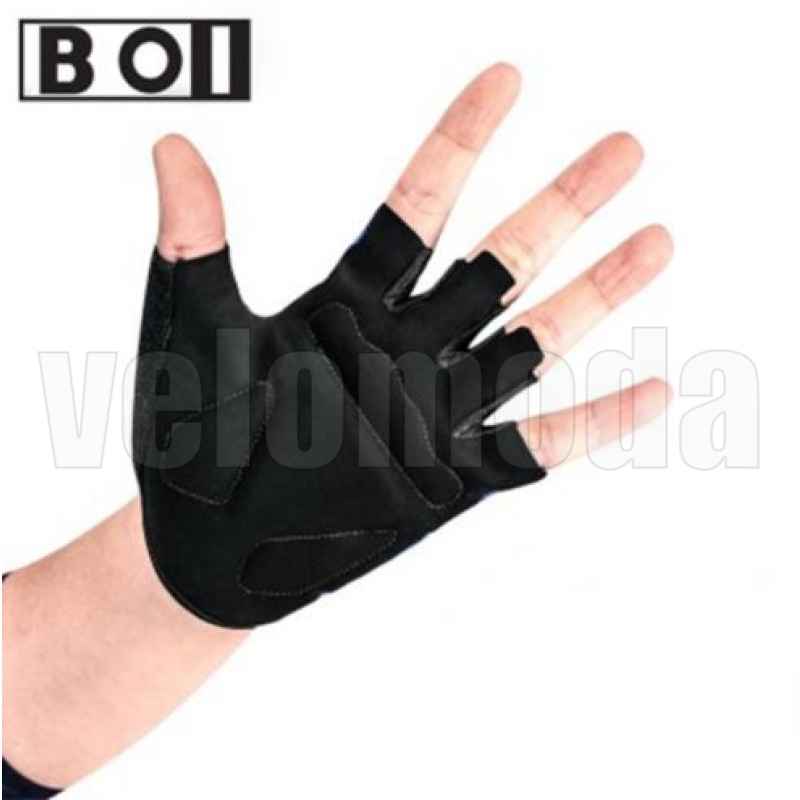Велоперчатки BOI 41914 с поролоновыми вставками дышащие (Синие)