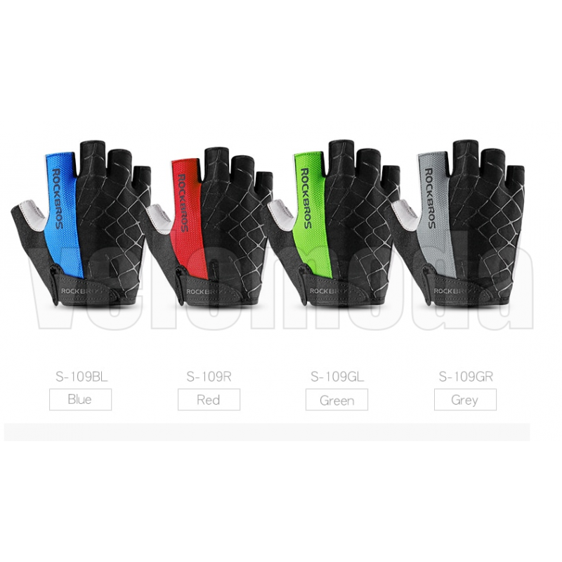 Велоперчатки Rockbros S109G Spider M с гелевыми вставками дышащие (Зелёные)