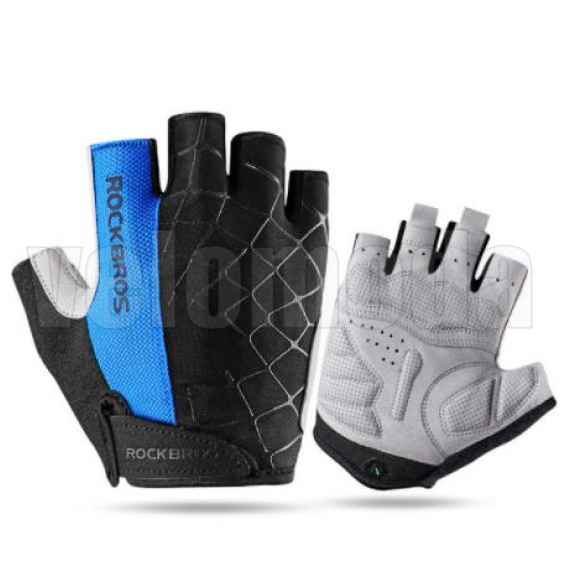 Велоперчатки Rockbros S109 Spider L с гелевыми вставками дышащие (Синие)