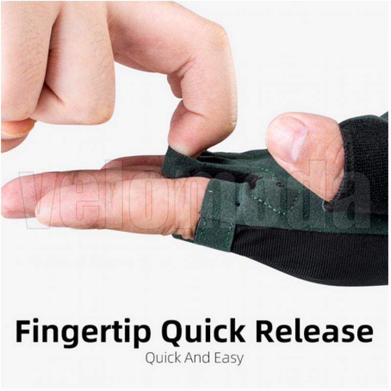 Велоперчатки Rockbros S260-M с гелевыми вставками, дышащие (Чёрно-зелёные)