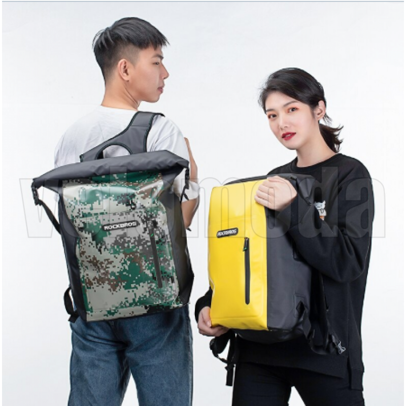 Водонепроницаемая сумка-рюкзак RockBros AS-032BL (Черно-жёлтая)