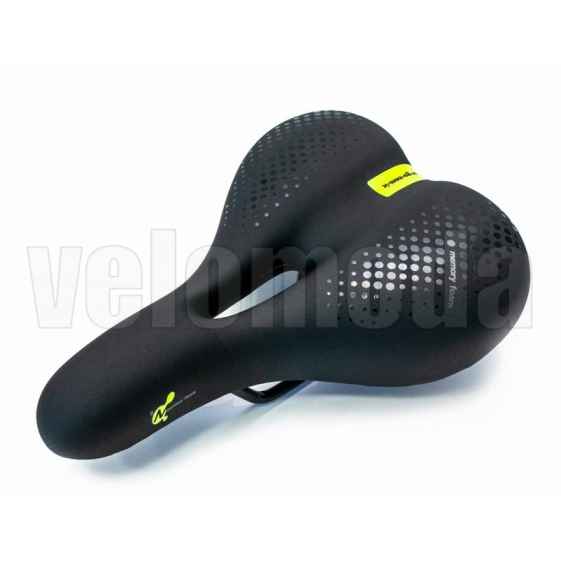 Седло для велосипеда DDK D391MF Ergonomic Memory Foam (Черный-желтый)
