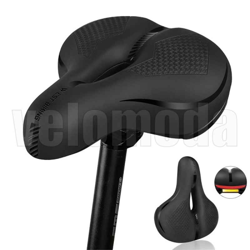 Седло для велосипеда WEST BIKING 634307A PU-кожа (Чёрное) Седло для велосипеда WEST BIKING 634307A PU-кожа (Чёрное)