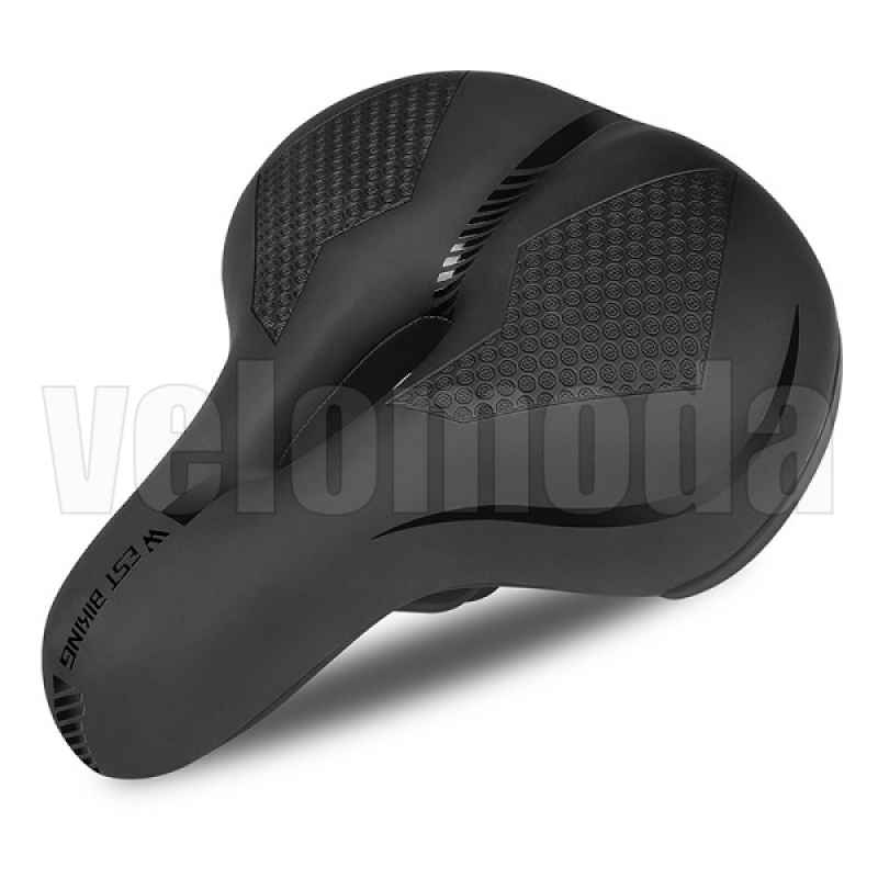 Седло для велосипеда WEST BIKING 634307A PU-кожа (Чёрное)