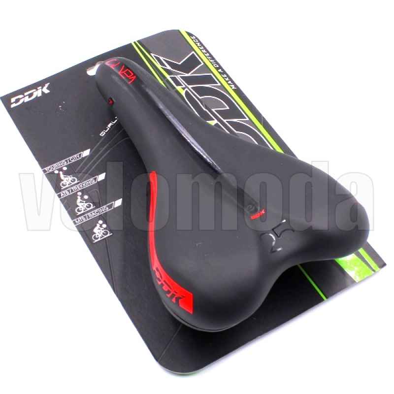 Седло для велосипеда DDK 250V (Черный-красный)