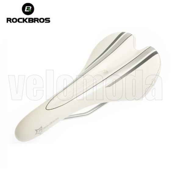 Седло для велосипеда Rockbros RB-1015C спортивное (Белое)