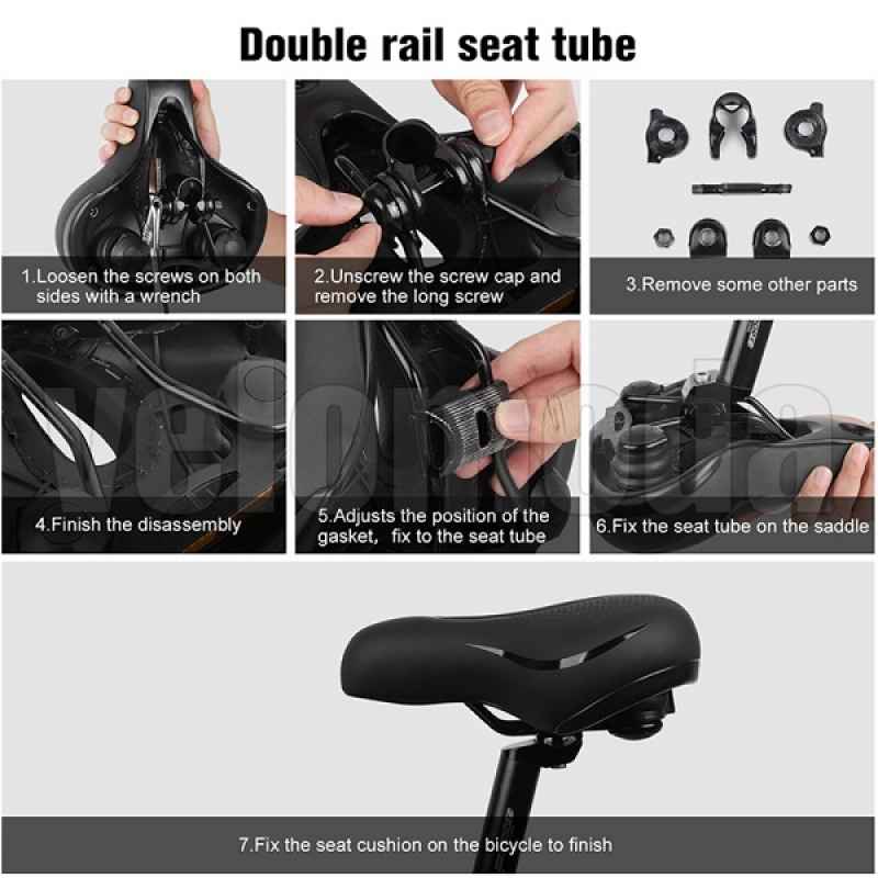 Седло для велосипеда WEST BIKING 634307A PU-кожа (Чёрное)