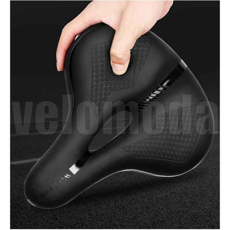 Седло для велосипеда WEST BIKING 634307A PU-кожа (Чёрное)