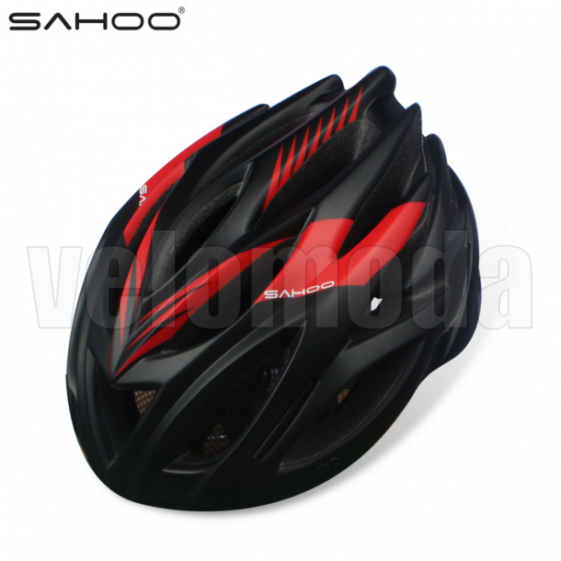 Велошлем Sahoo Red Flame (матовый черно-красный)