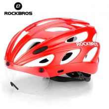 Велошлем Rockbros TT-16 с магнитной линзой (Красный с белым) Велошлем Rockbros TT-16 с магнитной линзой (Красный с белым)